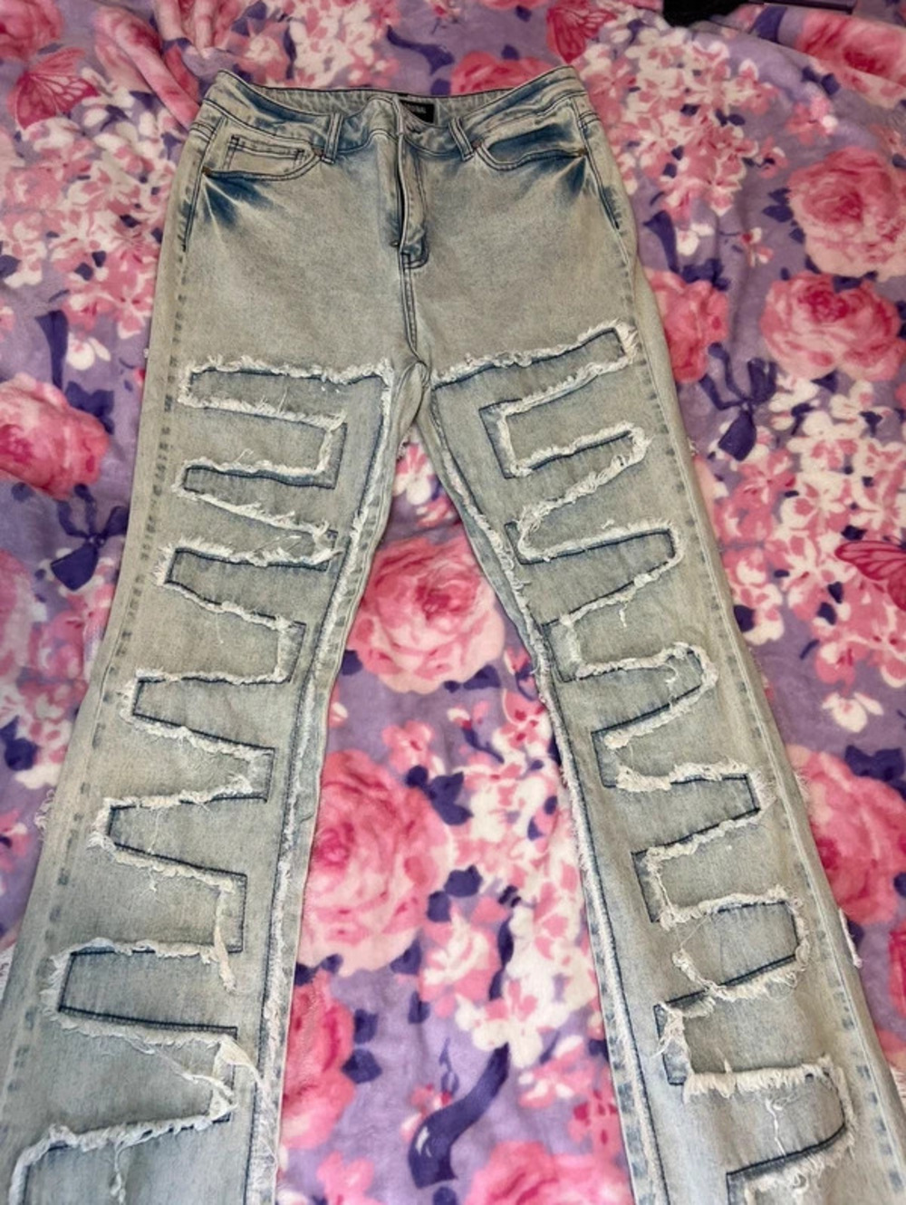 Rockstar Original Zariyah Light Wash Stacked Flare Jeans XL